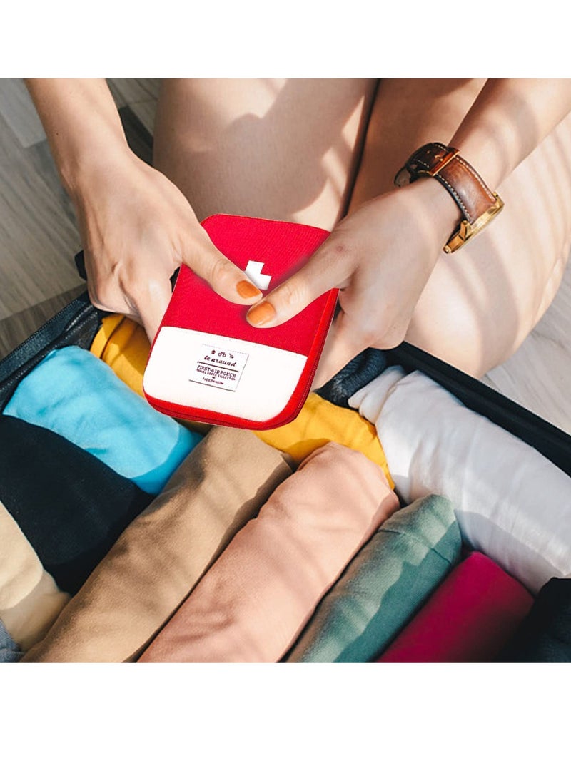 مجموعة الإسعافات الأولية المدمجة - حقيبة طوارئ محمولة للسفر والأنشطة الخارجية والسيارة وركوب الدراجات والمشي لمسافات طويلة والاستخدام المنزلي (أحمر وأزرق) - Image 5