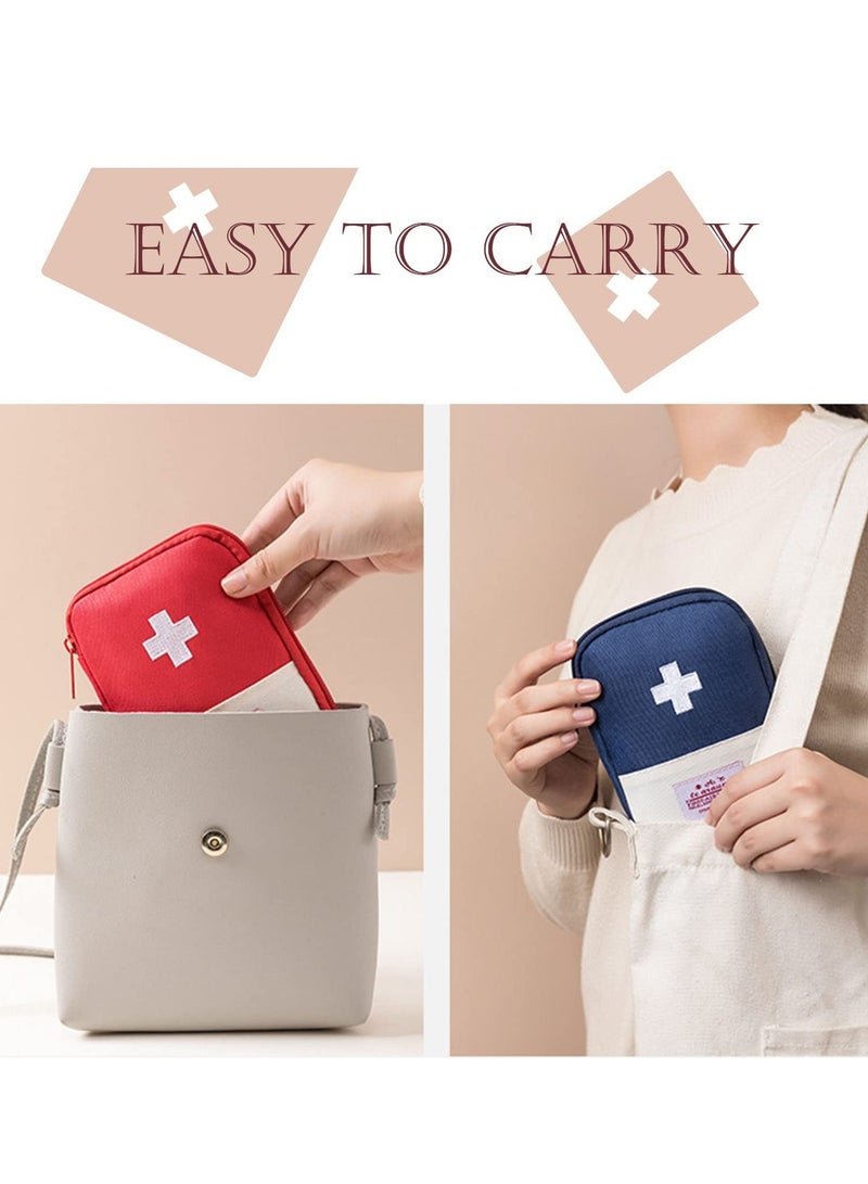 مجموعة الإسعافات الأولية المدمجة - حقيبة طوارئ محمولة للسفر والأنشطة الخارجية والسيارة وركوب الدراجات والمشي لمسافات طويلة والاستخدام المنزلي (أحمر وأزرق) - Image 4