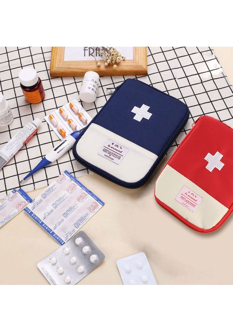 مجموعة الإسعافات الأولية المدمجة - حقيبة طوارئ محمولة للسفر والأنشطة الخارجية والسيارة وركوب الدراجات والمشي لمسافات طويلة والاستخدام المنزلي (أحمر وأزرق) - Image 3