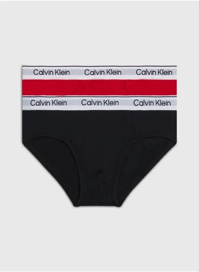 Calvin Klein Jeans Boys' 2 Pack Briefs - Cotton, Red