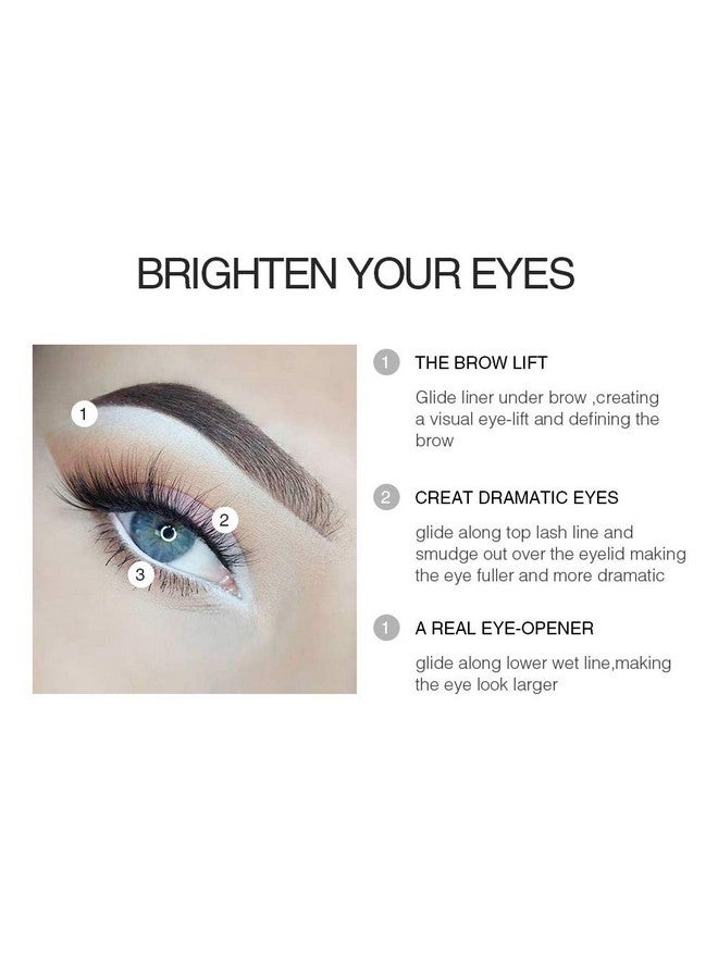 Kaiqikaixi KAIQIKAIXI 6 White Eyeliner Pencils Professional Use as Highlighter, Soft, Waterproof, Long-Lasting Eyeshadow, Eye Brightener,Eye Shadow Pencil, Lip Line Pen, Eyelid Pad, Pencil Makeup Set Tool - Image 4