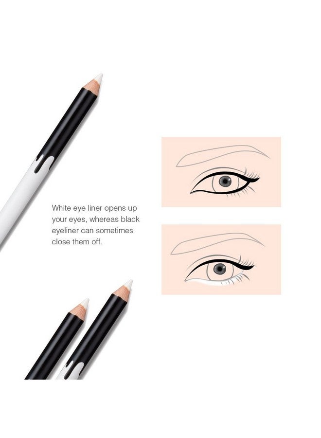 Kaiqikaixi KAIQIKAIXI 6 White Eyeliner Pencils Professional Use as Highlighter, Soft, Waterproof, Long-Lasting Eyeshadow, Eye Brightener,Eye Shadow Pencil, Lip Line Pen, Eyelid Pad, Pencil Makeup Set Tool - Image 3