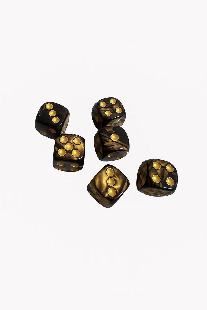 Bc Toptan PU Leatherette Dice Cup with 6 D6 Black and Gold Dice for Yahtzee Farkle Bar Party Dice Games - Image 2