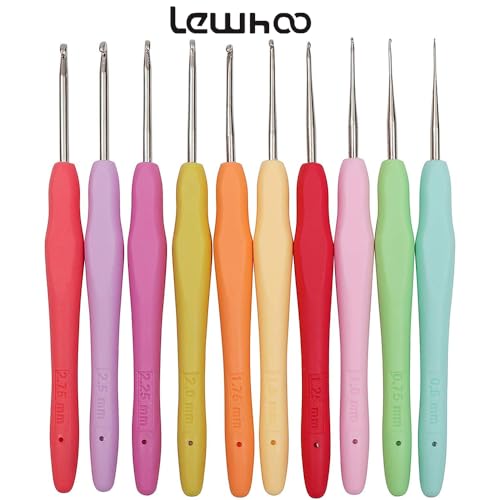 Lewhoo 10pcs Small Size Lace Crochet Hooks (0.5~2.75mm), Small Ergonomic Crochet Hooks Set for Thread - Image 2