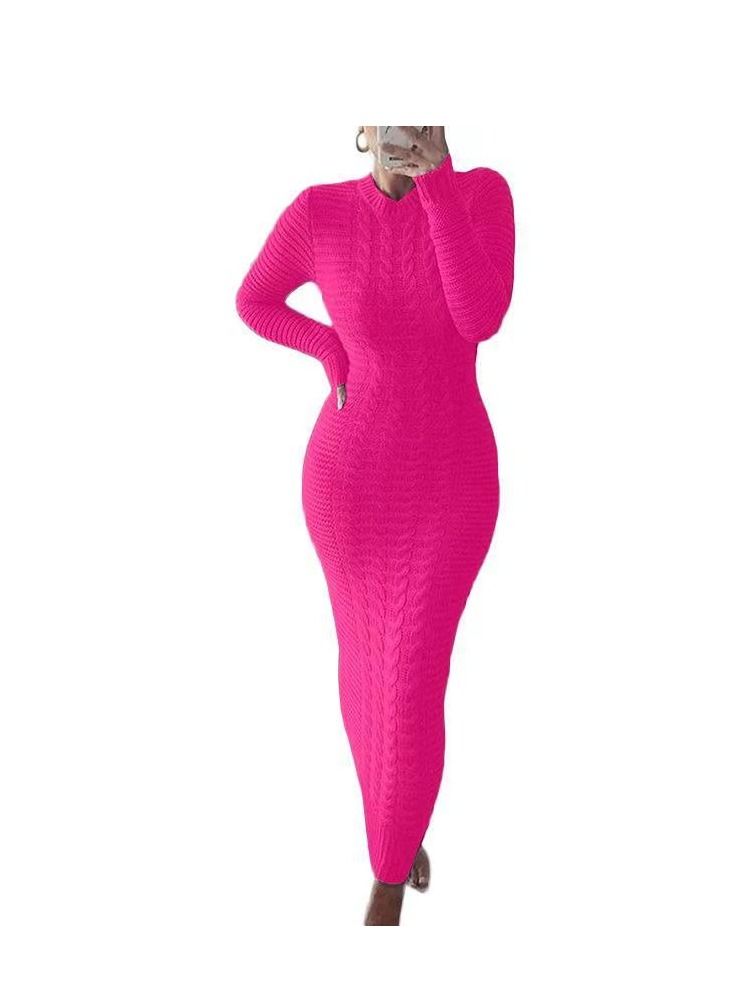 Loquat Autumn Winter New Fashion Twist Wool Dress 