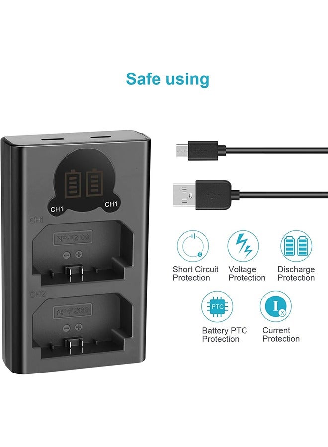 Neewer Dual USB Charger for Sony NP-FZ100 Battery, Compatible with Sony ZV-E1, FX3, FX30, A1, A9 II, A7R V, A7S III, A7 IV, A6600, A7C Cameras, Designed with LCD Display, Versatile Charging Options  - Image 4