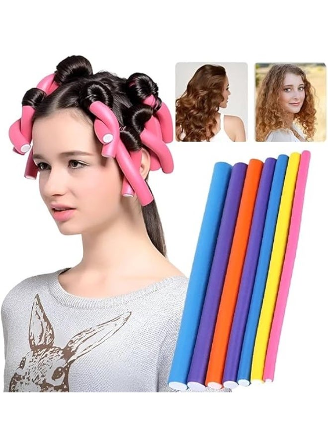 Soft Hair Curling Rollers Set – 10 Multi-Color Pieces for Heat-Free, Safe Styling of Natural Waves and Curls (Color May Vary) - Image 5