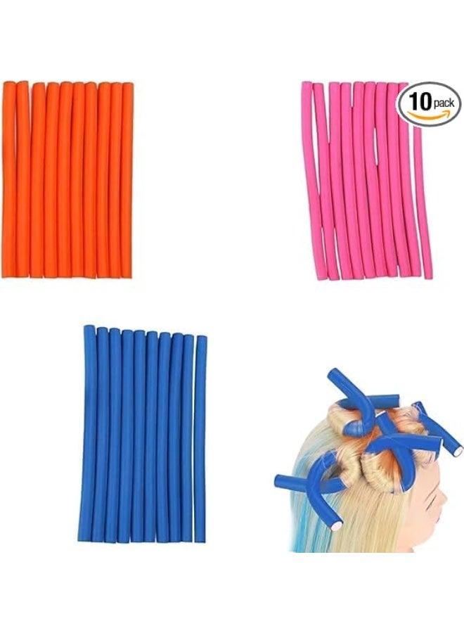 Soft Hair Curling Rollers Set – 10 Multi-Color Pieces for Heat-Free, Safe Styling of Natural Waves and Curls (Color May Vary) - Image 1