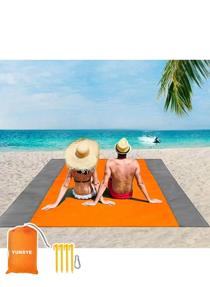 يونسي حصيرة الشاطئ ، نزهة حصيرة الشاطئ بطانية مقاومة للماء مقاومة للرمال ل 6-10 بالغين ، بطانيات النزهة الخفيفة ذات الحجم الكبير ، حصيرة إثبات الرمال للسفر ، التخييم ، المشي لمسافات طويلة - Image 1