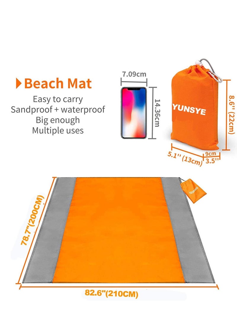 يونسي حصيرة الشاطئ ، نزهة حصيرة الشاطئ بطانية مقاومة للماء مقاومة للرمال ل 6-10 بالغين ، بطانيات النزهة الخفيفة ذات الحجم الكبير ، حصيرة إثبات الرمال للسفر ، التخييم ، المشي لمسافات طويلة - Image 2
