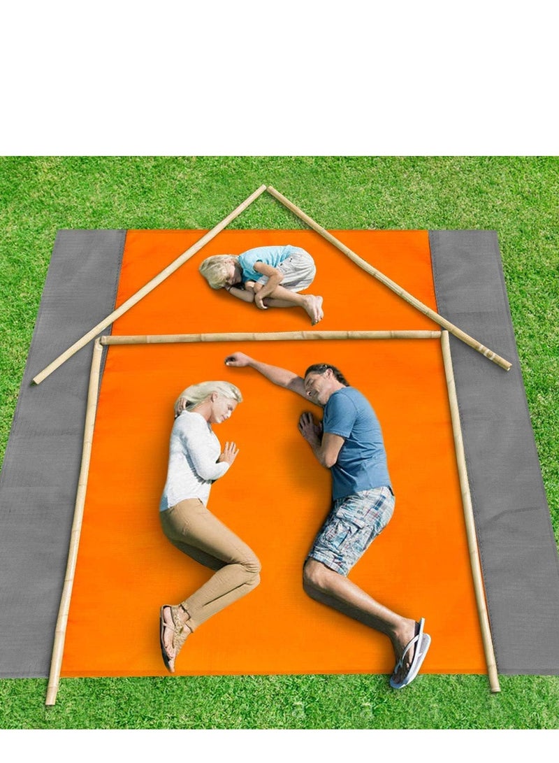 يونسي حصيرة الشاطئ ، نزهة حصيرة الشاطئ بطانية مقاومة للماء مقاومة للرمال ل 6-10 بالغين ، بطانيات النزهة الخفيفة ذات الحجم الكبير ، حصيرة إثبات الرمال للسفر ، التخييم ، المشي لمسافات طويلة - Image 3