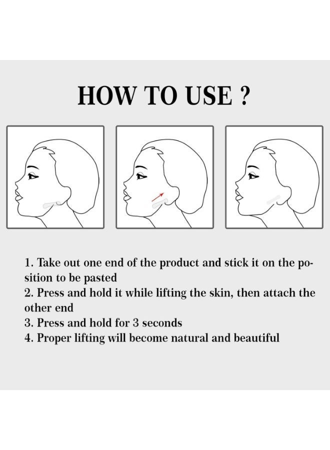 40pcs Invisible Facial Lift Tape, Double Chin Reducer, Wrinkle Lifting, Live Stream V-Shape Facial Lift Tape, Overnight Use, Lift Belt, - Image 3