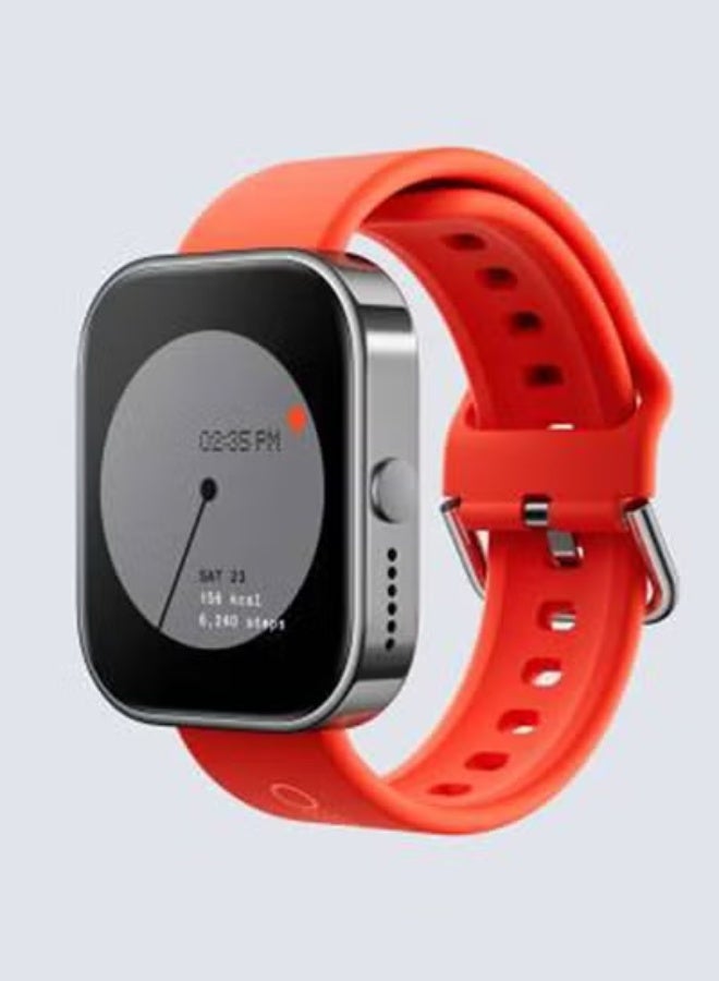 TIGER Watch Pro Smartwatch – AMOLED Display, Bluetooth Calling, Multi-Sport Tracking, Heart Rate & SpO₂ Monitor, IP68 Water Resistant, Long Battery Life – Stylish Orange Strap with Metallic Grey Case - Image 2