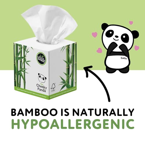 The Cheeky Panda Bamboo Facial Tissues Boxes | 12 x Tissue Boxes | Soft 3 Ply Bamboo Tissue Paper Bulk | Sustainable Tissues Cube Box - Image 3