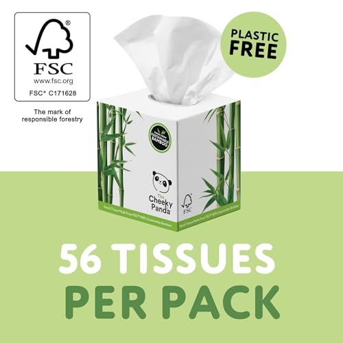The Cheeky Panda Bamboo Facial Tissues Boxes | 12 x Tissue Boxes | Soft 3 Ply Bamboo Tissue Paper Bulk | Sustainable Tissues Cube Box - Image 5