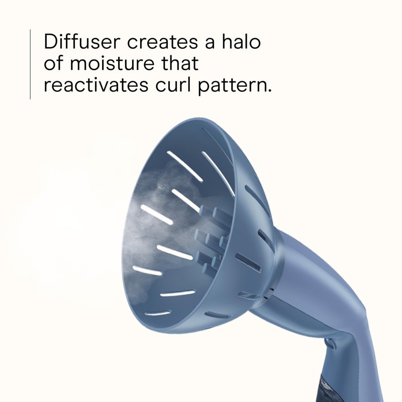 CONAIR Infiniti PRO by CONAIR Steam Therapy Hair Steamer, Portable Styling Tool with 7-Inch Diffuser Attachment, 30-Second Heat-Up, Penetrating Steam for Detangling, Reshaping, and Volumizing Curls, Blue - Image 4