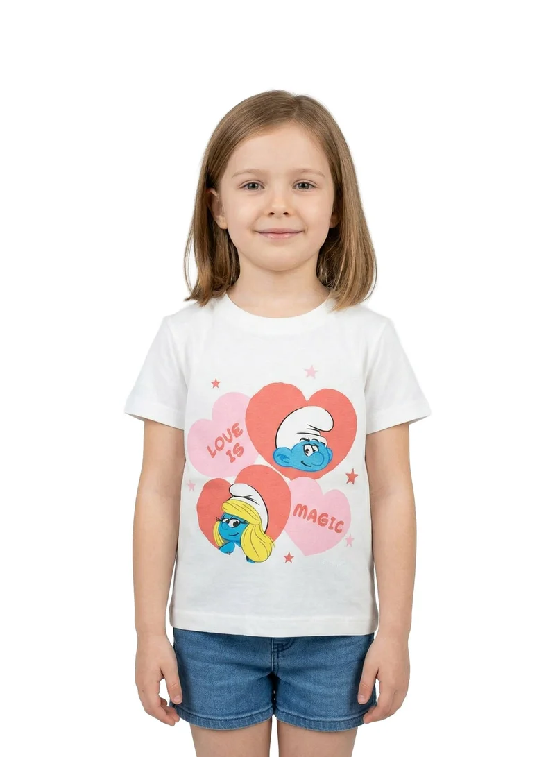 Trucare Toddler Girls Smurfs Heart Print T-Shirt