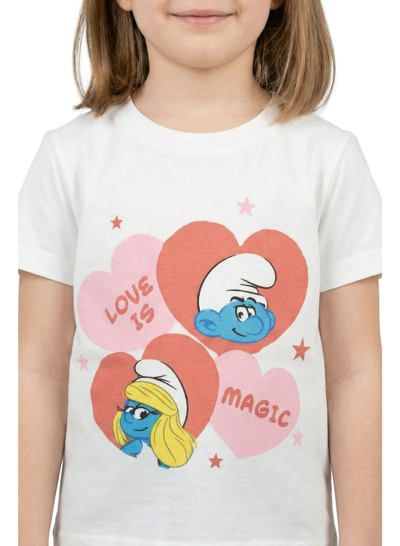 Trucare  Toddler Girls Smurfs Heart Print T-Shirt for Kids | Best Price UAE
