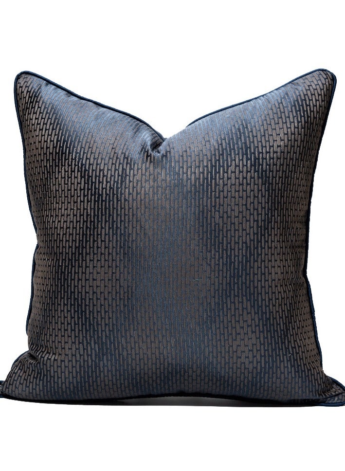 Light Luxury Jacquard Deep Blue Checkered Pillow Cover Modern American Designer Hotel Bedside Sofa Cushion Pillow Pillowcase  - Image 1