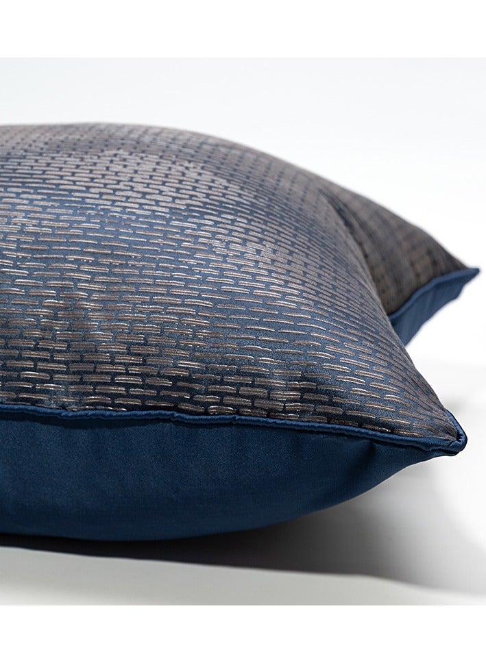 Light Luxury Jacquard Deep Blue Checkered Pillow Cover Modern American Designer Hotel Bedside Sofa Cushion Pillow Pillowcase  - Image 2