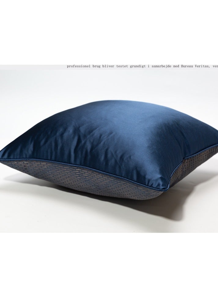 Light Luxury Jacquard Deep Blue Checkered Pillow Cover Modern American Designer Hotel Bedside Sofa Cushion Pillow Pillowcase  - Image 4
