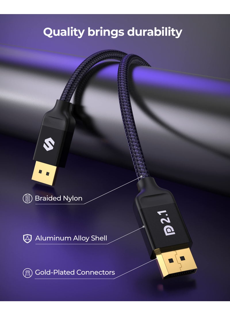 Silkland Silkland DisplayPort 2.1 Cable 6.6FT [VESA Certified], DP 2.0 Cable [16K@30Hz,8K@120Hz, 4K@240Hz, 2K@360Hz] 40Gbps HDR, HDCP DSC 1.2a, Compatible FreeSync G-Sync Gaming Monitor 4090 7900XTX  - Image 3