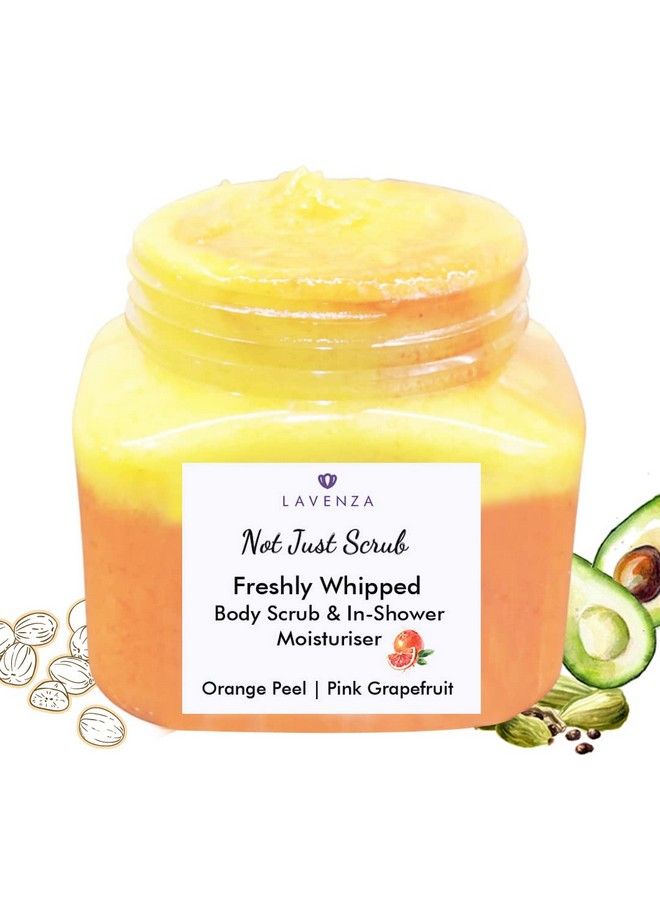 LAVENZA Creamy Sugar Body Scrub ;Freshly Made With Avocado Oil Shea Butter Orange Peel ; Exfoliates Visibly Smoothens Deeply Moisturizes ; Non Greasy Body Scrub; Body Polish 250G - Image 2