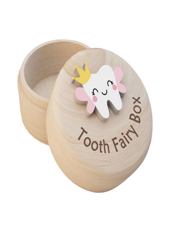 PUXING Tooth Fairy Box Cute Carved Wooden Box Tooth with 3D Tooths Lost Teeth Storage for Kids Souvenir Dropped Tooths Keepsake Storage Boxes(COLOR:natural) - Image 1