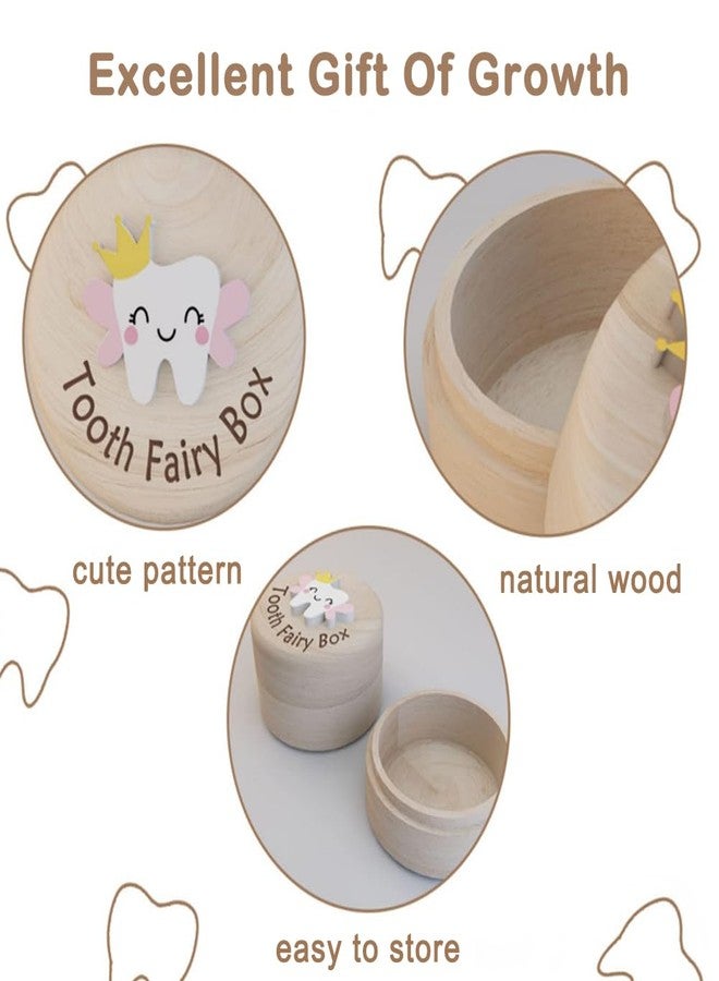 PUXING Tooth Fairy Box Cute Carved Wooden Box Tooth with 3D Tooths Lost Teeth Storage for Kids Souvenir Dropped Tooths Keepsake Storage Boxes(COLOR:natural) - Image 3