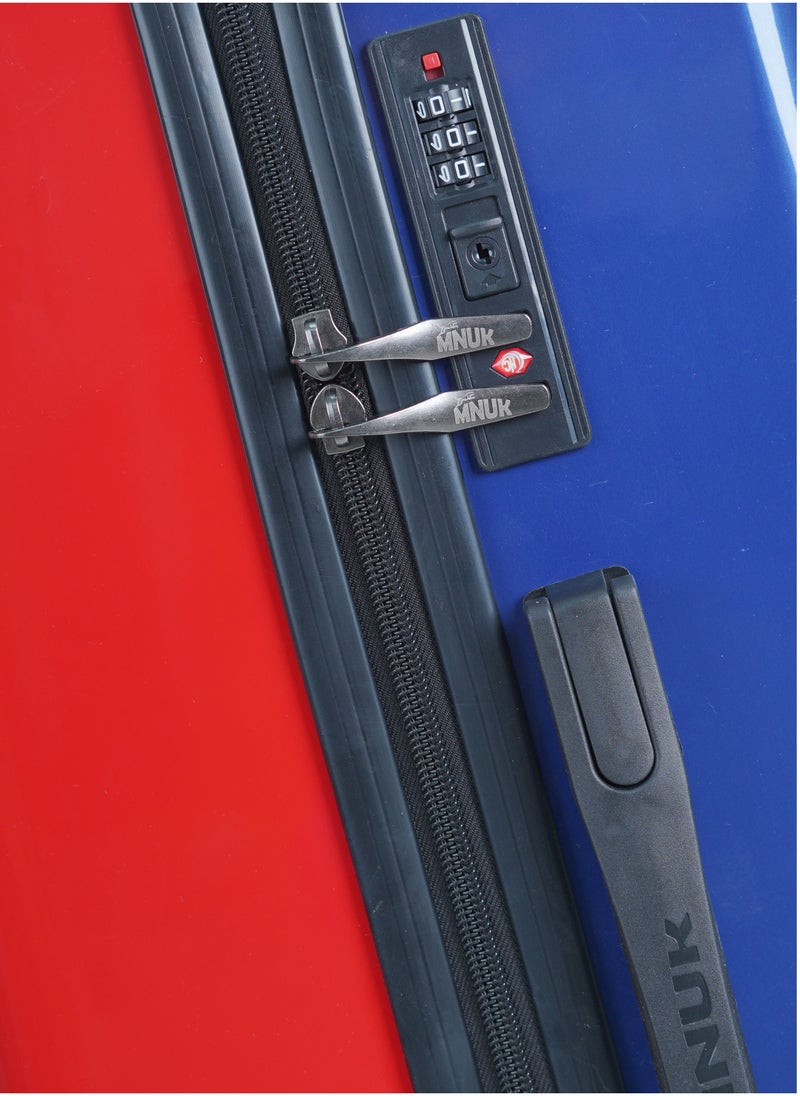 منيك حقيبة سفر سوَاجر  بوصة بعجلات دوارة  درجة وهيكل صلب من البولي كربونات و بلون أبيض وأحمر - Image 3