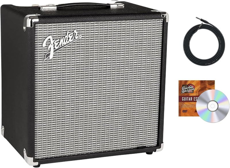 FENDER مجموعة مضخم الصوت فندر رمبل 25 للبيس مع كابل وقرص DVD تعليمي من أوستن بازار - Image 1