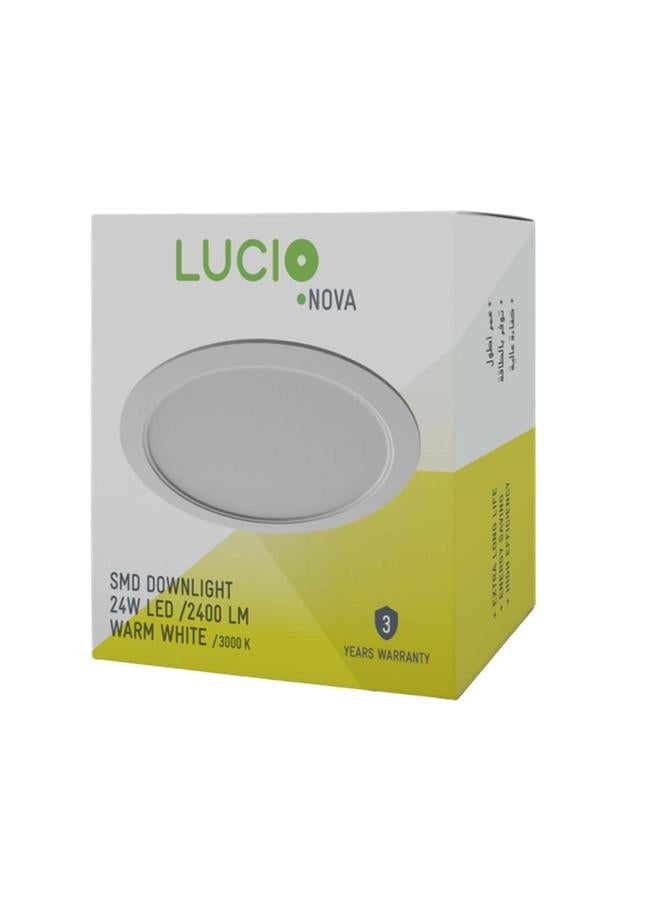 Lucio 24W 2400-Lumens 3000K LED SMD Downlight Warm White DR46d-24W-3000K