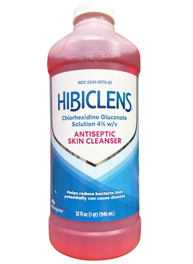 hibiclens - صابون ومطهر للبشرة مضاد للميكروبات ومطهر - 32 أونصة - للمنزل والمستشفى - 4% CHG  - Image 1