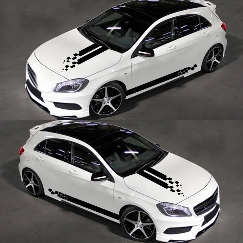 Car Side Sticker 5Pcs Black Premium Vinyl - Self-Adhesive Removable Decal Stripe for Car Exterior Decoration - Image 5