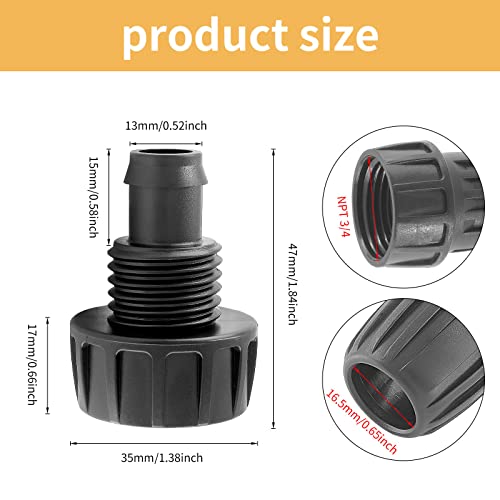 Moicstiy 4Pcs 1/2 Inch Drip Irrigation Hose Connectors 3/4 Inch Garden Faucet Hose Adapter Drip Irrigation Tubing Connector for Garden Irrigation Misting System - Image 2