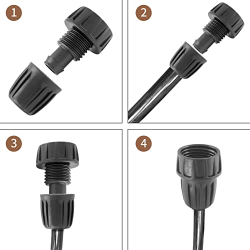 Moicstiy 4Pcs 1/2 Inch Drip Irrigation Hose Connectors 3/4 Inch Garden Faucet Hose Adapter Drip Irrigation Tubing Connector for Garden Irrigation Misting System - Image 5