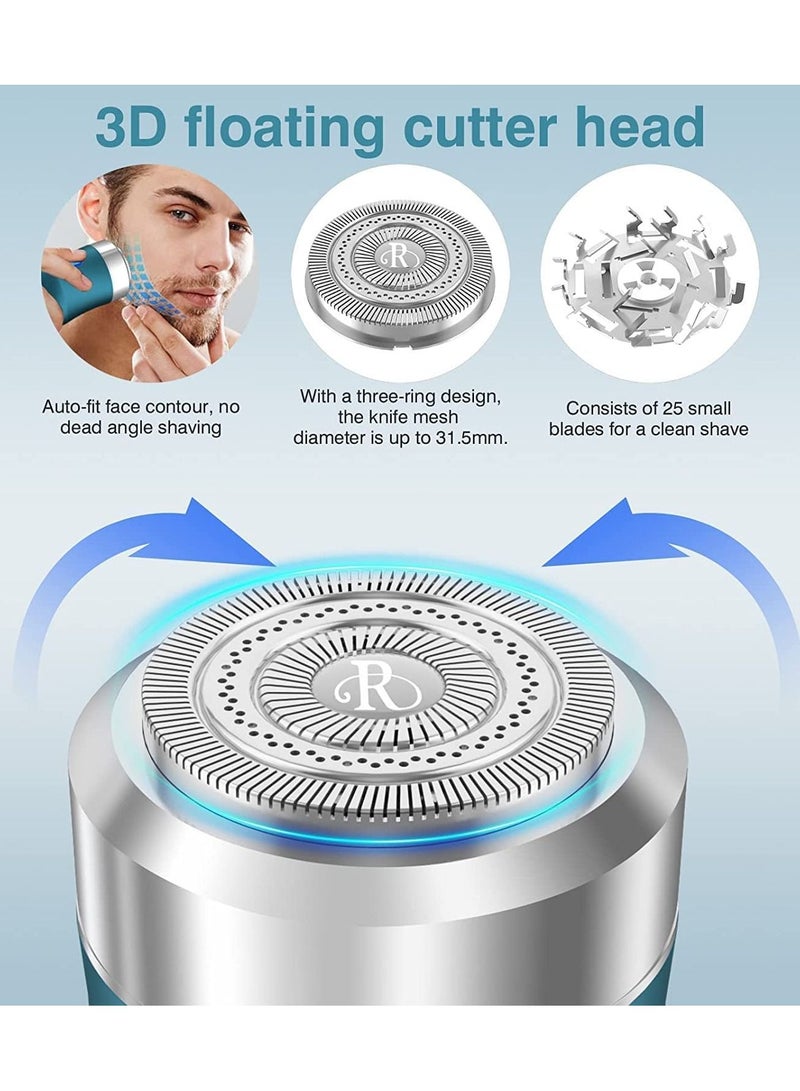 SYOSI Electric Razor Pocket Size Mini Portable Shaver Portable Travel Razor Mini Electric Razor Charging Easy One-Button Use Suitable for Home,Car,Travel (Blue) - Image 2