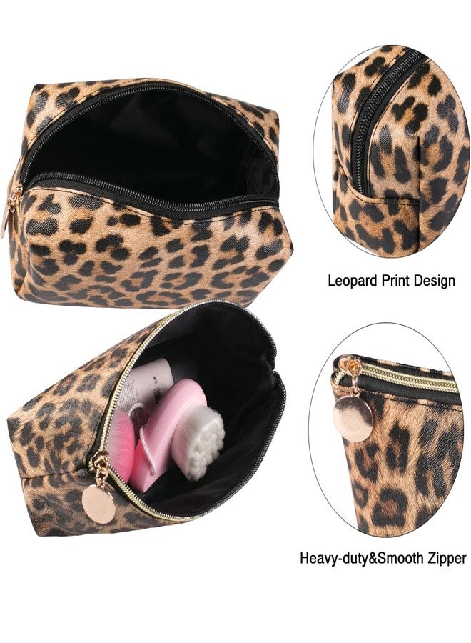 FITINI Leopard Makeup Bag 3 Pack Travel Toiletry Bag Portable Cheetah Printed Women Cosmetic Pouch Organizer with Zipper Waterproof Storage Case for Girls - Image 4