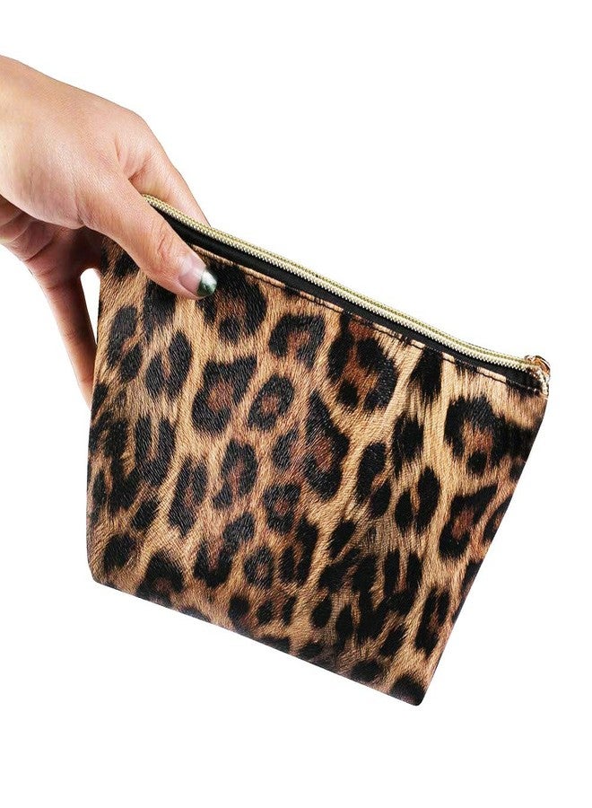 FITINI Leopard Makeup Bag 3 Pack Travel Toiletry Bag Portable Cheetah Printed Women Cosmetic Pouch Organizer with Zipper Waterproof Storage Case for Girls - Image 5
