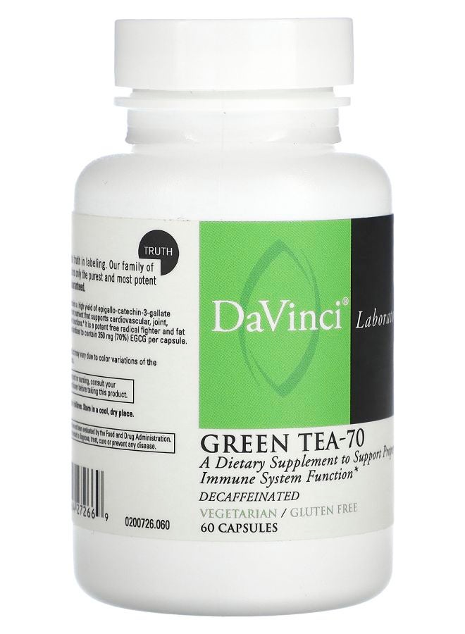 DaVinci Laboratories Green Tea-70 Decaffeinated 60 Capsules - Image 2