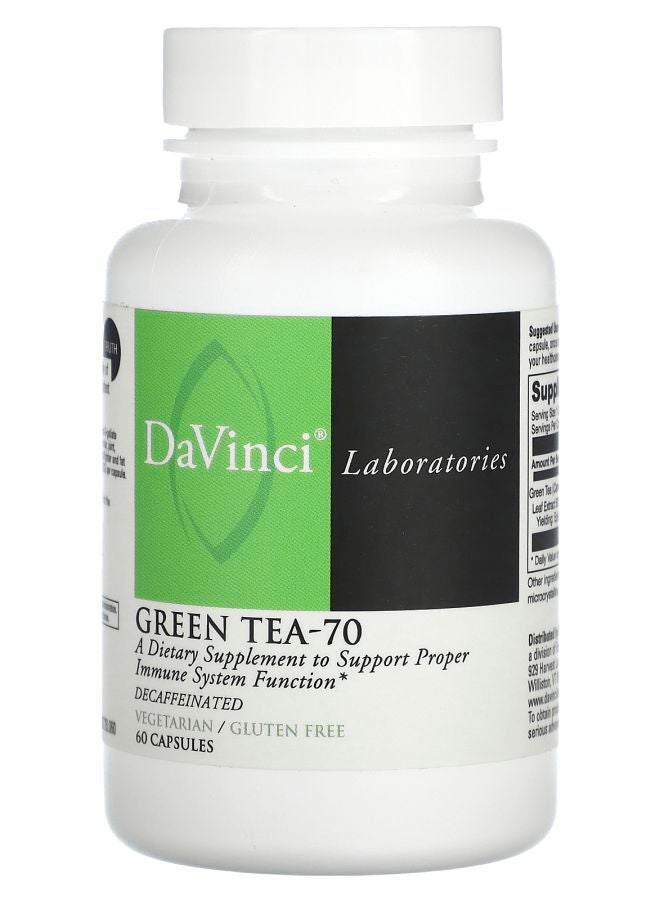 DaVinci Laboratories Green Tea-70 Decaffeinated 60 Capsules - Image 1