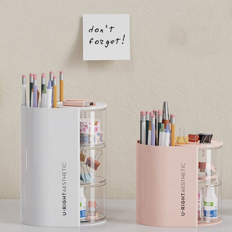 Powder Puff Desktop Storage Box, High-End Dust-Proof Beauty Brush Storage Tube, Blush Powder Cake Air Cushion, Beauty Egg Makeup Box(3 Layers White-Kraft Paper Box) - Image 5