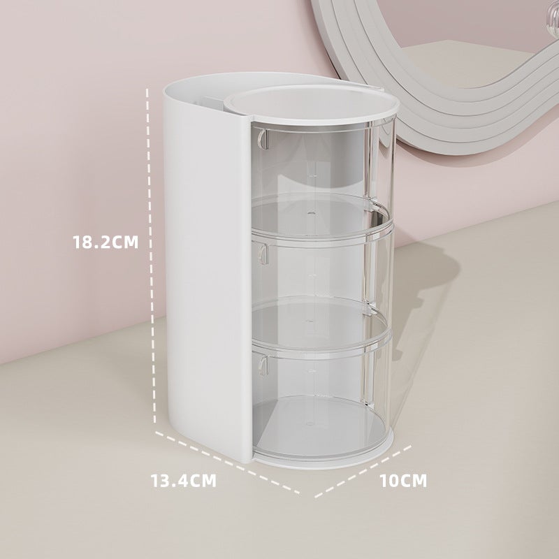 Powder Puff Desktop Storage Box, High-End Dust-Proof Beauty Brush Storage Tube, Blush Powder Cake Air Cushion, Beauty Egg Makeup Box(3 Layers White-Kraft Paper Box) - Image 1