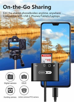 Excefore USB C to SD Card Reader, 4 in 1 Type C Micro SD TF Card Reader with USB C Charging Port USB C to USB Camera Memory Card Reader Adapter for MacBook Pro iPad Pro Galaxy S22/S21 and More USB C Devices  - Image 4