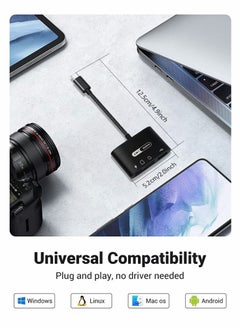 Excefore USB C to SD Card Reader, 4 in 1 Type C Micro SD TF Card Reader with USB C Charging Port USB C to USB Camera Memory Card Reader Adapter for MacBook Pro iPad Pro Galaxy S22/S21 and More USB C Devices  - Image 5