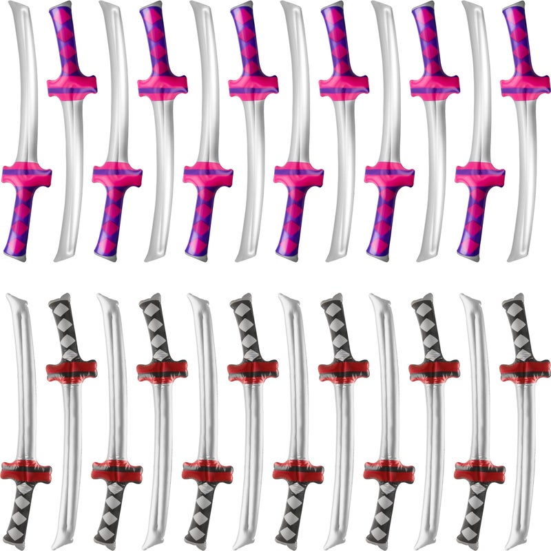 Cotiny 24 Pack Inflatable Ninja Swords Inflatable Sword Samurai Katana Blow Up Swords for Girls Boys Birthday Theme Ninja Party Favors - Image 3