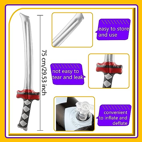 Cotiny 24 Pack Inflatable Ninja Swords Inflatable Sword Samurai Katana Blow Up Swords for Girls Boys Birthday Theme Ninja Party Favors - Image 5