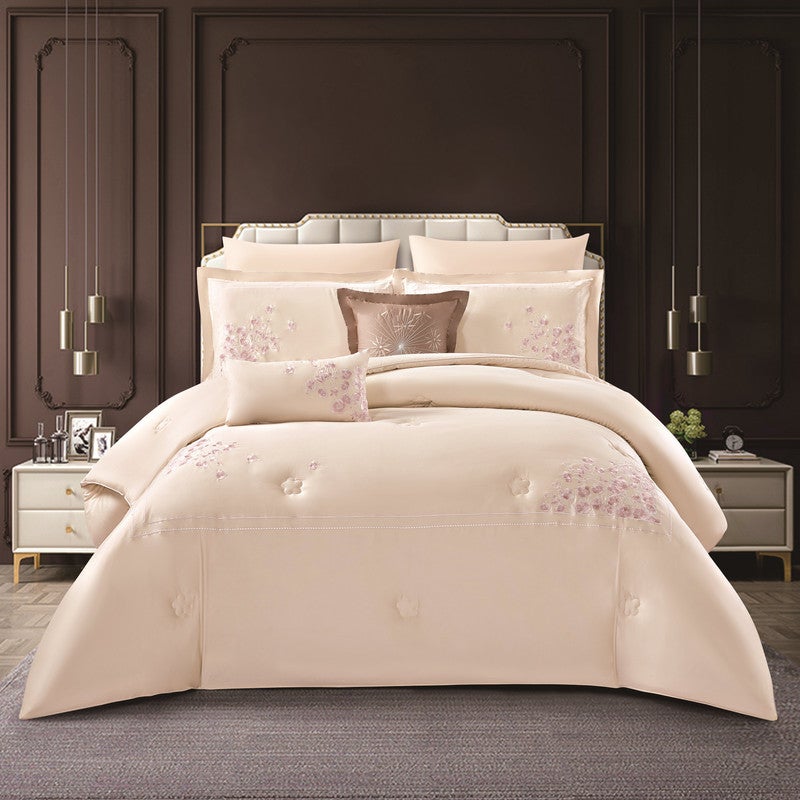 ليفور مفرش صيفي قطن 100% فاخر مناسب لمقاس سرير مزدوج 200 x 200 cm سم من ليفوري مكون من 8 قطع 250 غرزة - Image 1