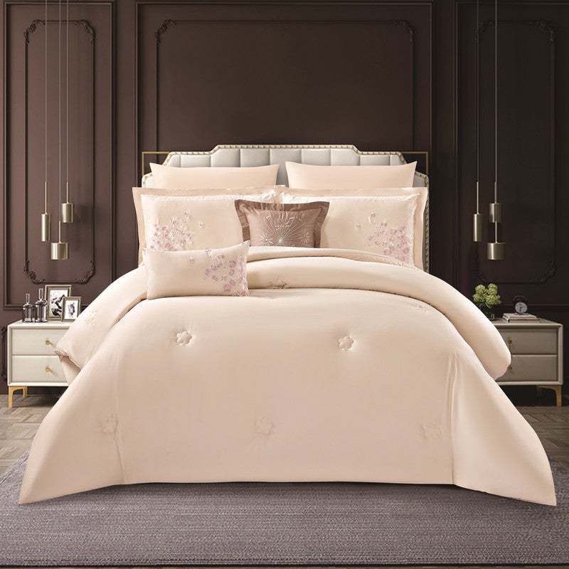 ليفور مفرش صيفي قطن 100% فاخر مناسب لمقاس سرير مزدوج 200 x 200 cm سم من ليفوري مكون من 8 قطع 250 غرزة - Image 2