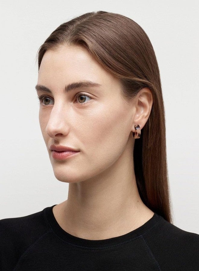 MACHETE Muse Circle Hoop Earrings Acetate Resin Fashion Jewelry for Women (Midnight Horn) - Image 4